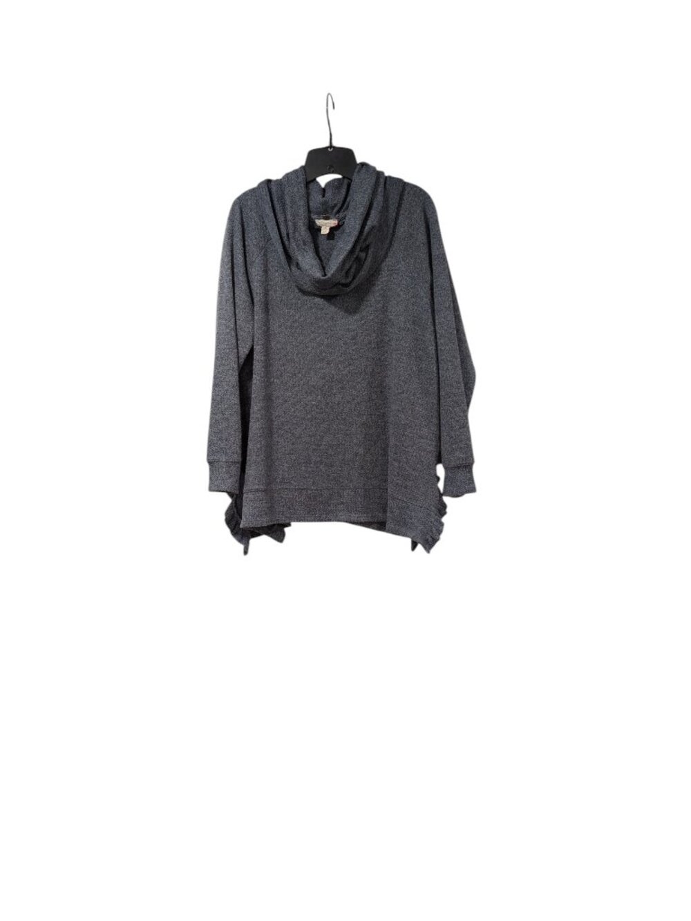 Cupio Grayish Blue Cowl Neck Heathered Knit Sweater Minimalist Timeless Sz XL